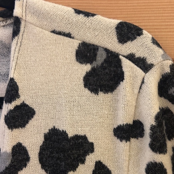 Leopard Colorblock Open-Front Cardigan Sweater - Brown/Gray/Black - Picture 6 of 8